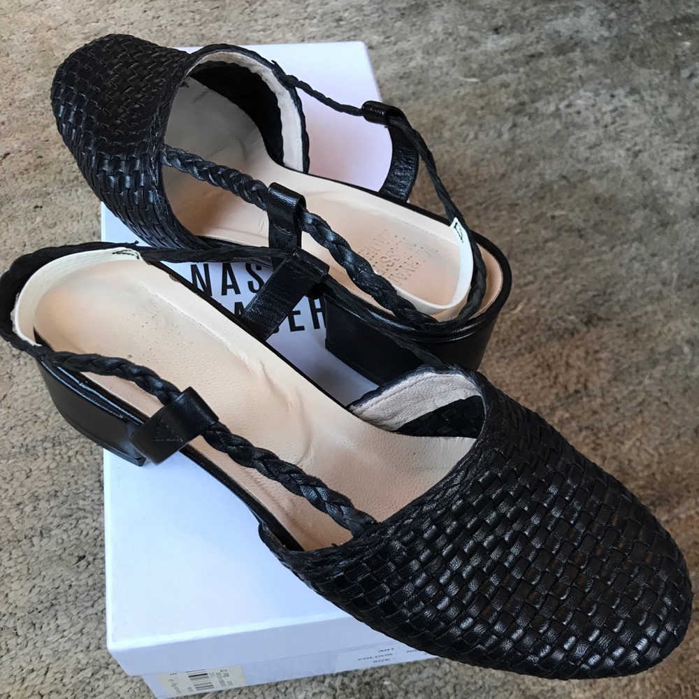 MNZ leather woven SUSAN sandals in mint condition.